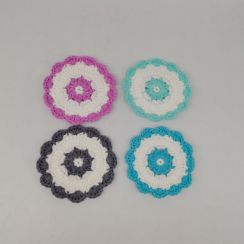 20 Pcs Handmade Knitted Flower Pattern Placemats