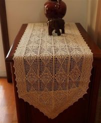 8Pcs 100% Cotton Knitted Lace Shabby Chic Vintage Crocheted Table Runner 2PCS