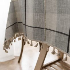 3Pcs Cotton Linen Decorative Oblong Table Cover