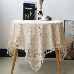 Vintage Crochet Tablecloths Lace Doilies Cotton Square Table Cover 20Pcs