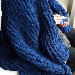 Knit Blanket 50x60 Inch Crochet Blanket Pack of 5